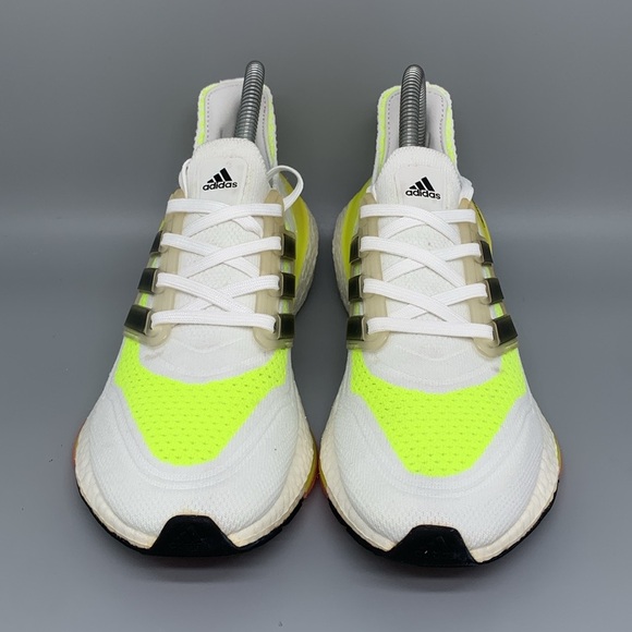 Adidas UltraBoost 21 White Solar Yellow FY0377 Men’s Sz US 4 / Women's Sz‎ 5 - Picture 2 of 10